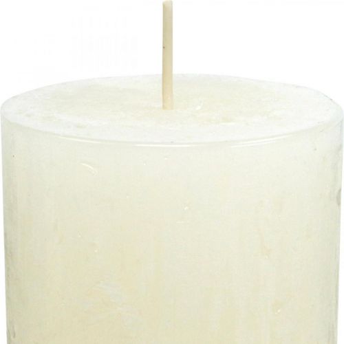 Artikel Stompkaarsen Rustieke effen adventskaarsen wit 70/110mm 4 st