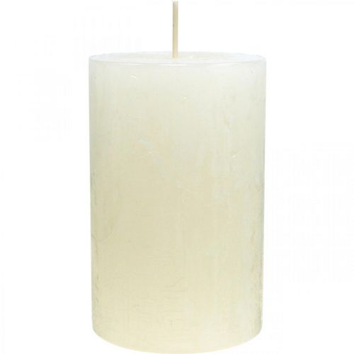 Stompkaarsen Rustieke effen adventskaarsen wit 70/110mm 4 st