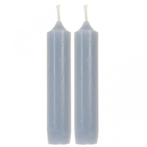 Floristik24 Stompkaarsen lichtblauw, kort, Ø2,2cm, H11cm, 6 stuks