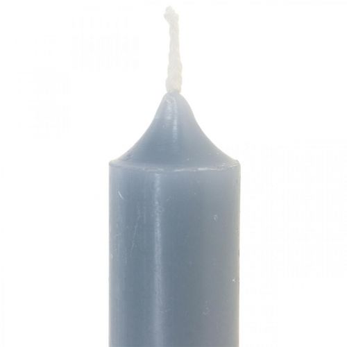 Stompkaarsen lichtblauw, kort, Ø2,2cm, H11cm, 6 stuks