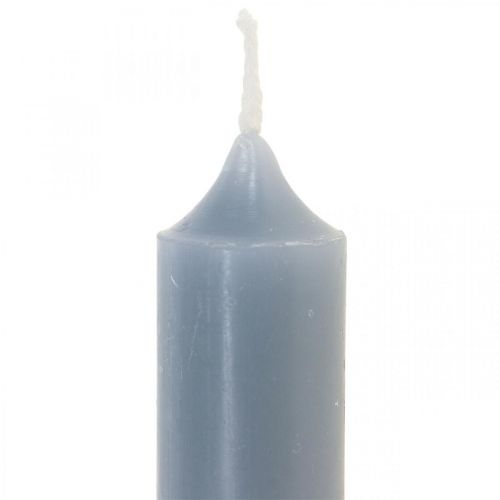 Stompkaarsen lichtblauw, kort, Ø2,2cm, H11cm, 6 stuks