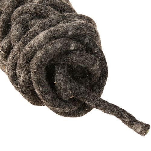 Artikel Stylo viltkoord schapenwol opgerold grijs 10mm 15m