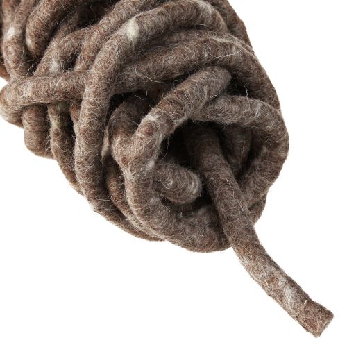 Artikel Stylo koord viltkoord schapenwol opgerold bruin 10mm 15m
