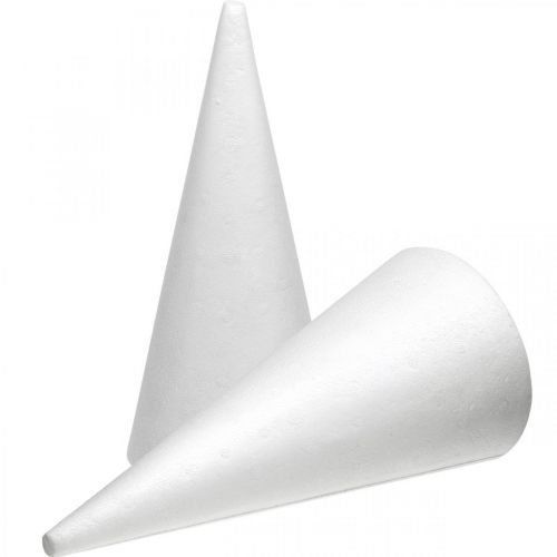 Artikel Piepschuim kegels wit 26cm x12cm 5 stuks