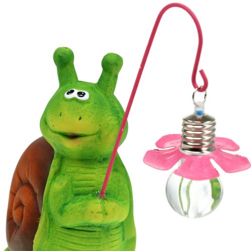 Floristik24 Decoratieve figuur slak met licht H18cm
