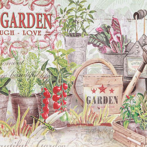 Artikel Ovaal dienblad met handvat Fresh Garden Vintage 39x27x3,5cm