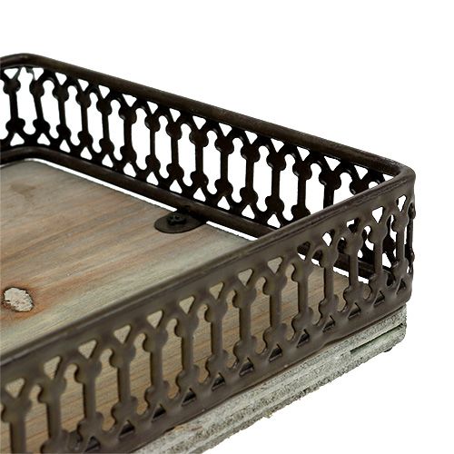 Floristik24 Dienblad hoekig 36cm x 13cm H4cm naturel 1stuk