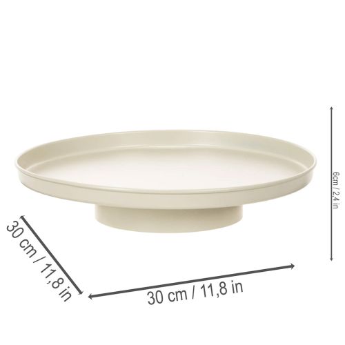 Decoratief dienblad van 30 cm met metalen schotel voor plantendecoratie | Floristik24.nl