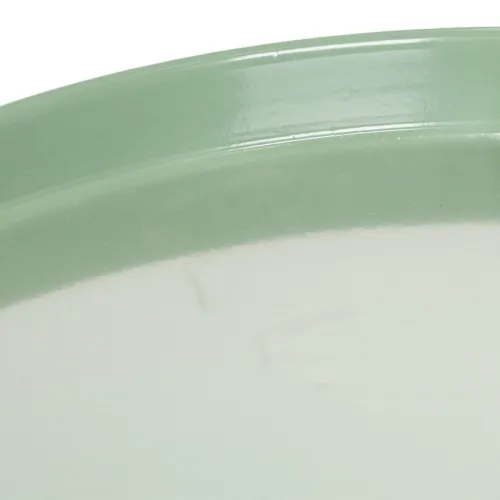 Ronde groene decoratieve schaal op een standaard voor tafeldecoratie, 30 cm | Floristik24.nl