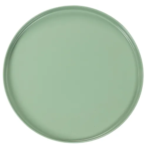 Ronde groene decoratieve schaal op een standaard voor tafeldecoratie, 30 cm | Floristik24.nl