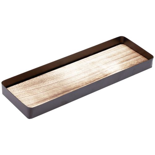 Floristik24 Decoratief dienblad metaal hout metalen dienblad houten voet 40x13x3cm