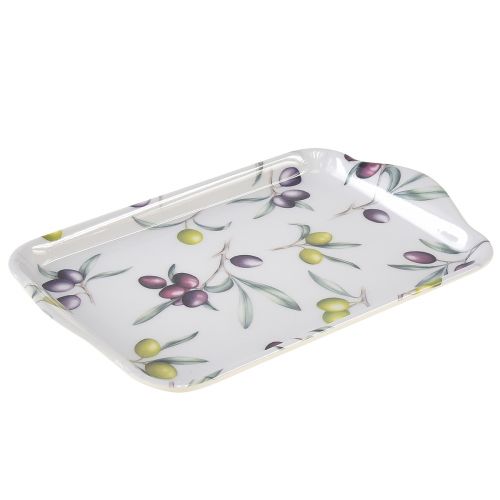 Floristik24 Dienblad olijf tafeldecoratie zomer melamine 21x13x1,5cm