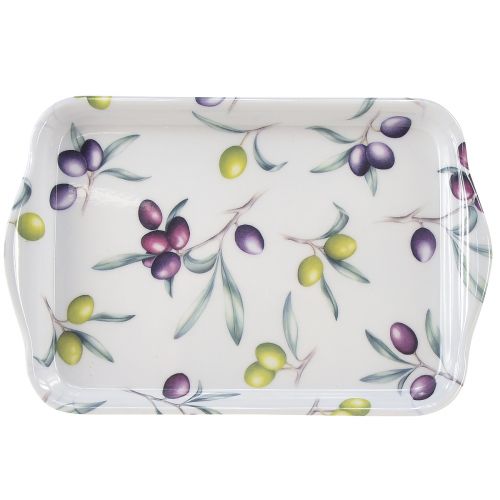 Artikel Dienblad olijf tafeldecoratie zomer melamine 21x13x1,5cm