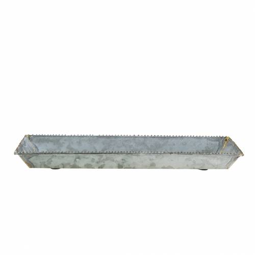 Floristik24 Decoratief dienblad wit gewassen zink 40cm × 15cm