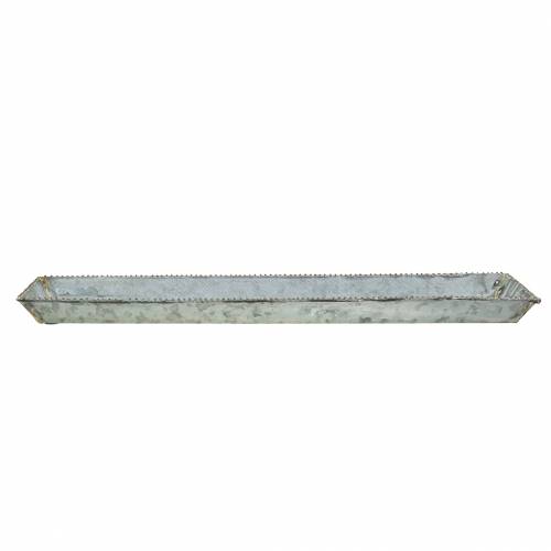 Floristik24 Kerstschaal white wash zink 60×15cm