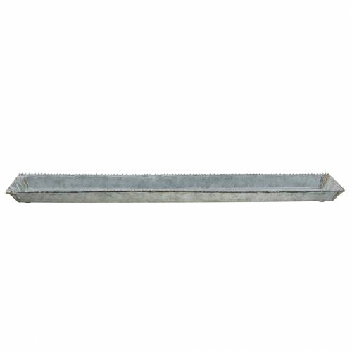 Floristik24 Decoratief dienblad, gewassen wit, zink 80 × 15 cm