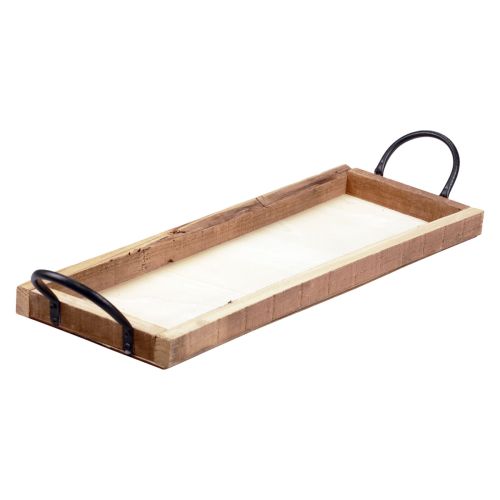 Floristik24 Houten dienblad met handgrepen, decoratief dienblad, langwerpig, naturel, 50×19×3cm