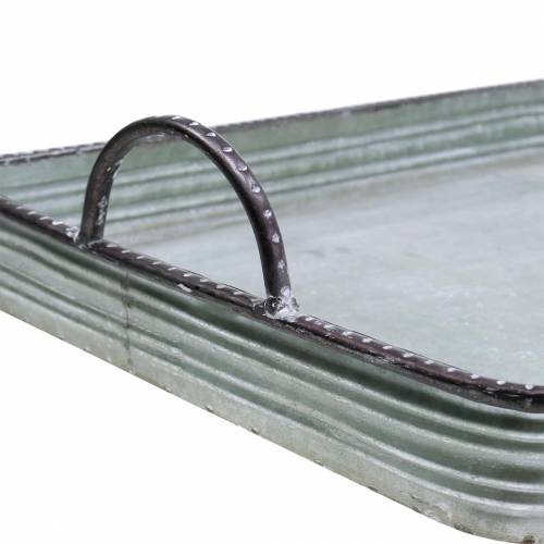 Floristik24 Decoratief dienblad met handgrepen metaal zilver 30cm/37cm/45cm set van 3