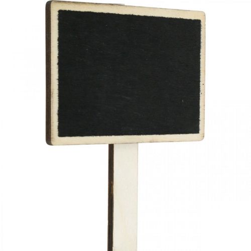 Floristik24 Bord om op te plakken, houten bord om op te schrijven, plantenbord, trouwdecoratie, begin van school 10×7cm L22cm 12st