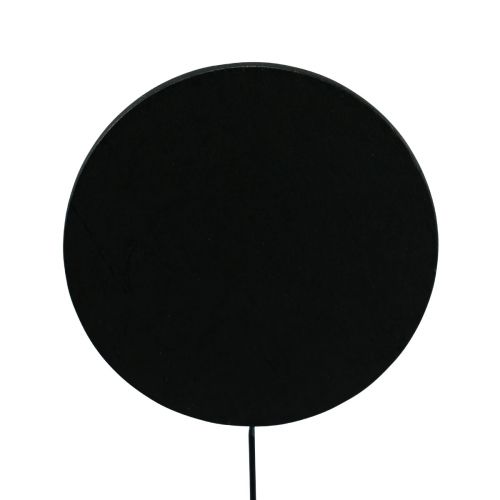 Artikel Mini sierbord bloempluggen hout rond zwart Ø7,5cm 12st