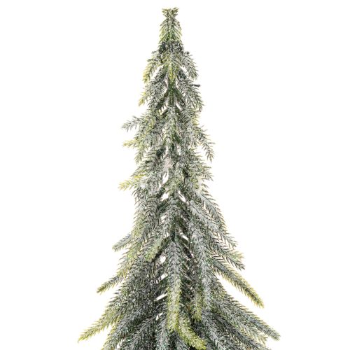 Kunstmatige kerstboom, met ijslaag, decoratieve boom op een houten voet voor winterdecoratie en kerst, 75 cm | Floristik24.nl