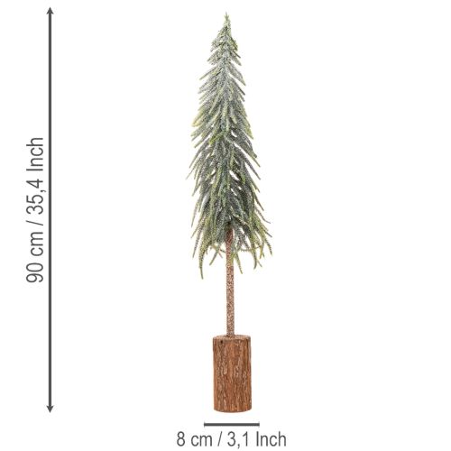 Kunstkerstboom met voet, mat, als winterdecoratie, 90 cm | Floristik24.nl