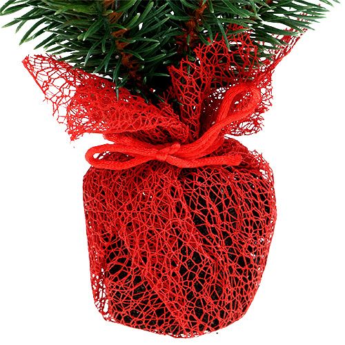 Floristik24 Dennenboom 32cm met kegels en rode zak