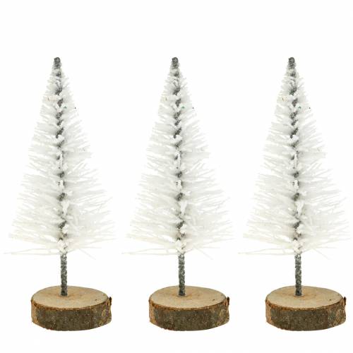 Floristik24 Decoratieve kerstboom wit glitter 8cm 24 st