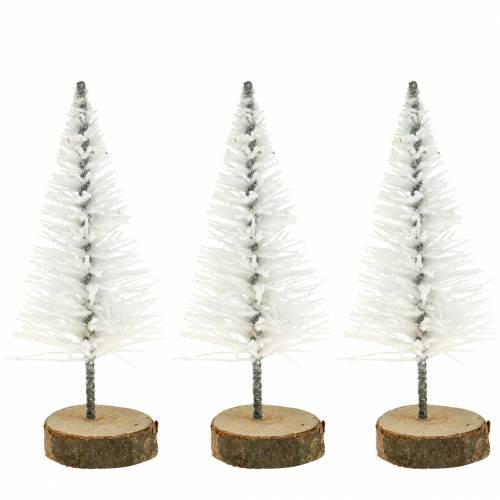 Floristik24 Decoratieve dennenboom wit glitter 8cm 24st