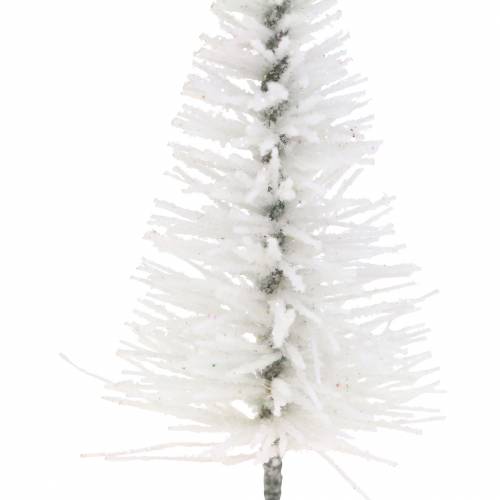 Floristik24 Decoratieve kerstboom wit glitter 8cm 24 st