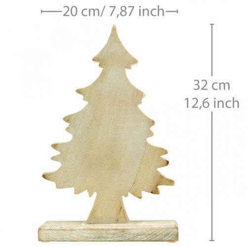 Floristik24 Deco kerstboom hout white wash tafeldecoratie Advent 32×20×5.5cm