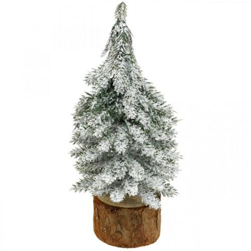 Floristik24 Decoratieve kerstboom, winterdecoratie, dennenboom met sneeuw H19cm