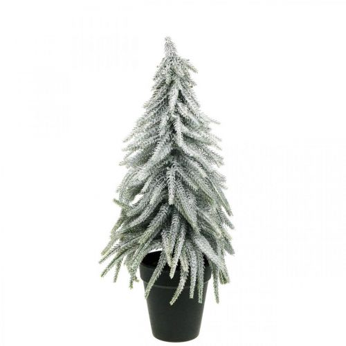 Floristik24 Decoratieve dennenboom met sneeuw, adventsdecoratie, dennenboom in pot H37cm