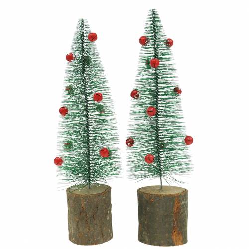 Kerstboom groen gesneeuwd Ø6cm H20cm 4st