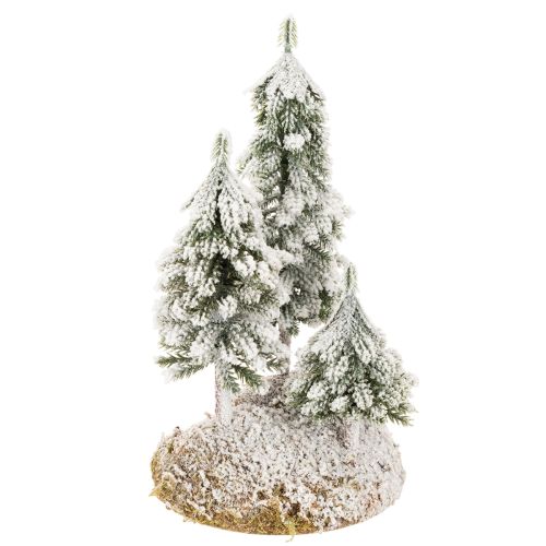 Met sneeuw bedekte sparren, kunstmatig winterlandschap voor kerstdorp en tafeldecoratie, 29 cm | Floristik24.nl