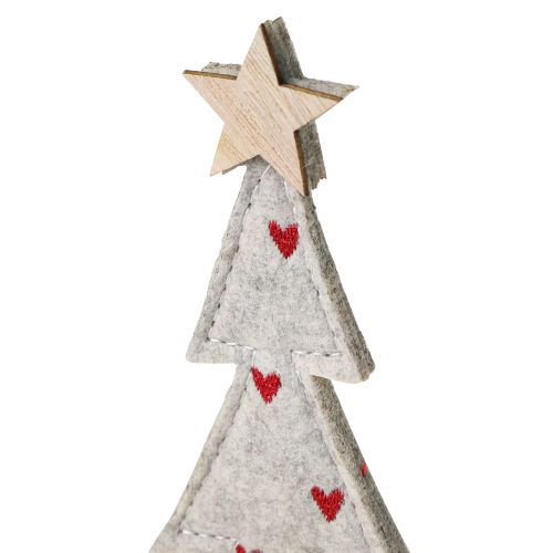 Artikel Kerstboomversiering vilt ster hart beige rood H21cm 4 stuks