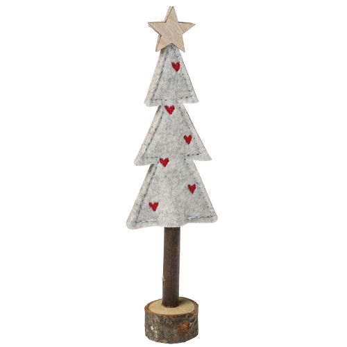 Artikel Kerstboomversiering vilt ster hart beige rood H21cm 4 stuks