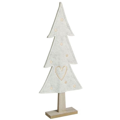 Artikel Kerstboomvilt decoratie met hart crème beige H35cm 2 st
