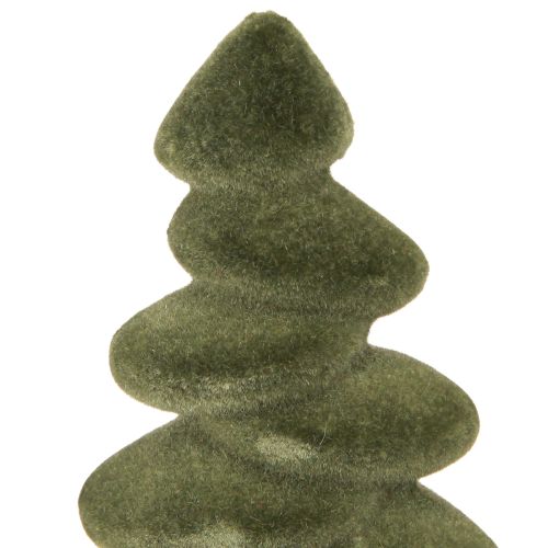Artikel Kerstboom tafeldecoratie gevlokte dennen groen 16,5cm 4 stuks