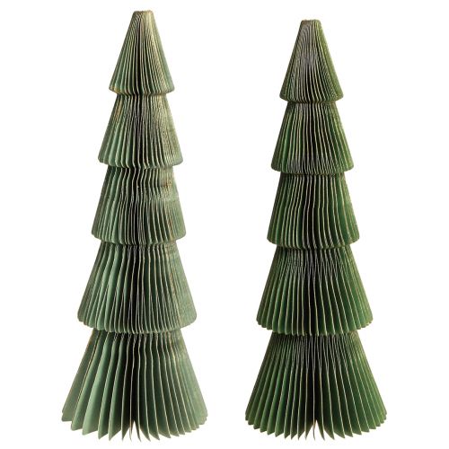 Floristik24 Kerstboom honingraatpapier Kerstgroen goud H30cm 2 stuks