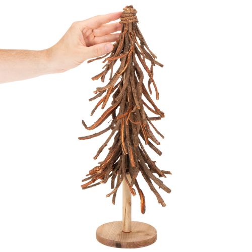 Kerstboom gemaakt van wilgentakken op een houten voet, 48 cm | Floristik24.nl