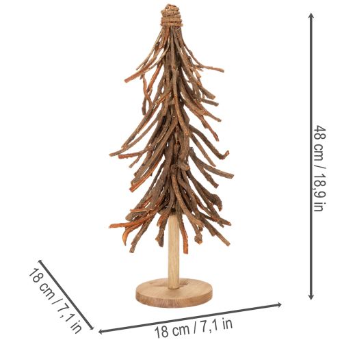 Kerstboom gemaakt van wilgentakken op een houten voet, 48 cm | Floristik24.nl