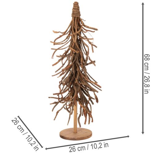Decoratieve boom gemaakt van wilgentakken op een houten voet, 68 cm. | Floristik24.nl