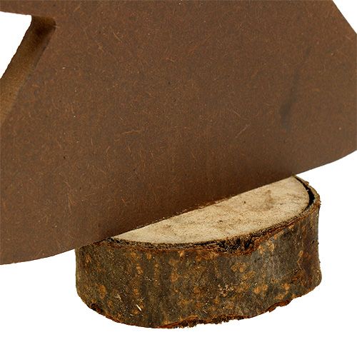 Floristik24 Dennenboom wit, bruin gemaakt van hout 21cm 4st