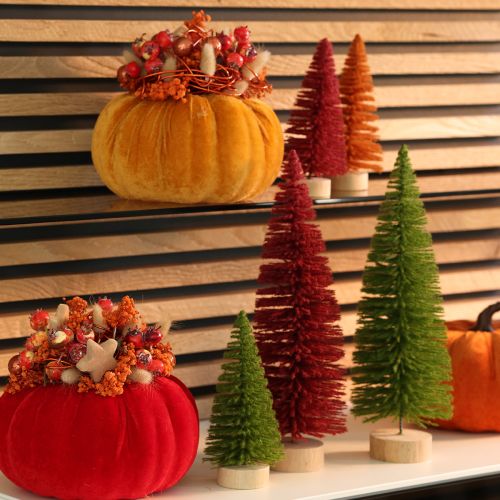 Kunstkerstboom met houten voet, klein, 16 cm, 6 stuks | Floristik24.nl