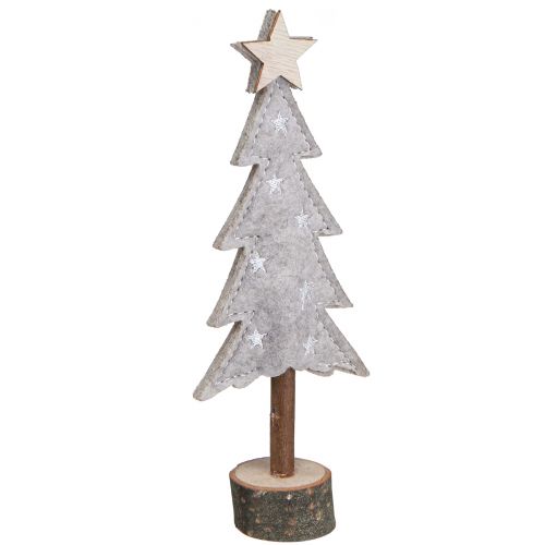 Artikel Kerstboom van viltdecoratie met ster crème beige 18cm 4 st