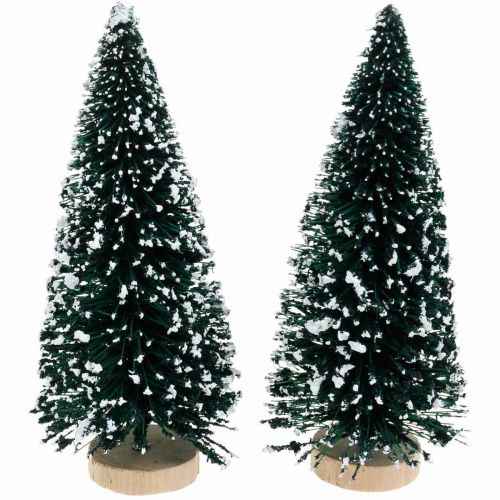 Artikel Decoratieve dennenboom met sneeuw, kerstdecoratie, Advent H13cm Ø5,5cm 2 st