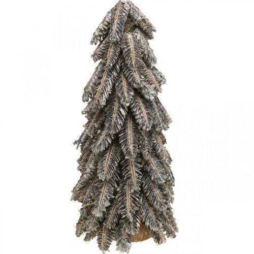 Dennenappels, kerstversiering, besneeuwde winterspar, gewassen wit H40cm Ø18cm