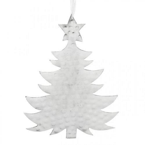 Kerstboomhanger, adventsdecoratie, metalen decoratie voor Kerstmis, zilver 20,5 × 15,5 cm