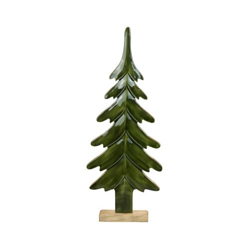 Artikel Kerstboom houtdecoratie glanzend groen 22,5x5x50cm